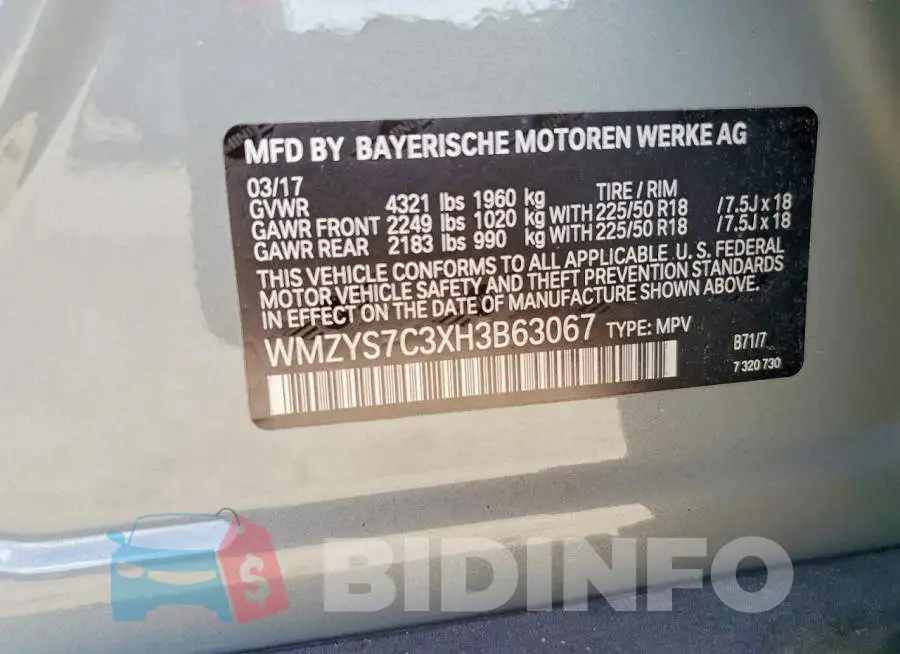 WMZYS7C3XH3B63067 Photo# 13