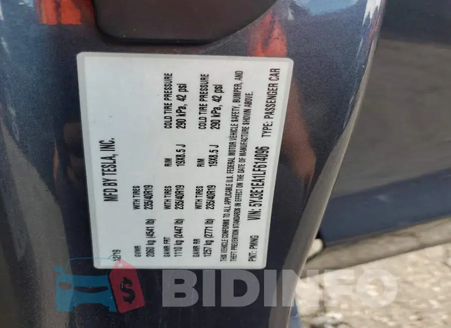 5YJ3E1EA1LF614096 Photo# 12