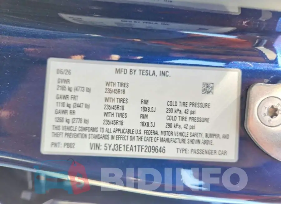 5YJ3E1EA1TF209646 Photo# 13