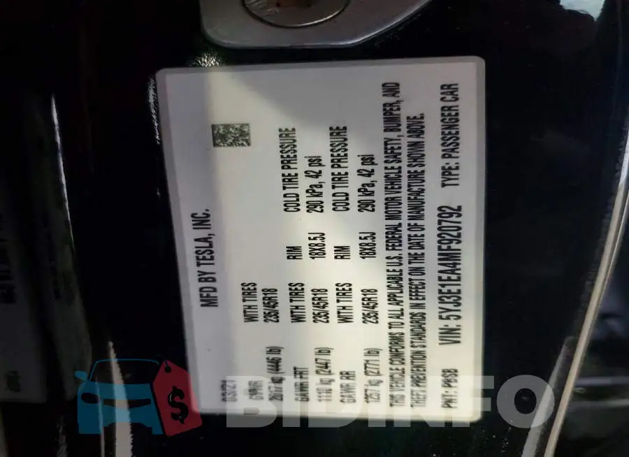 5YJ3E1EA4MF920792 Photo# 12