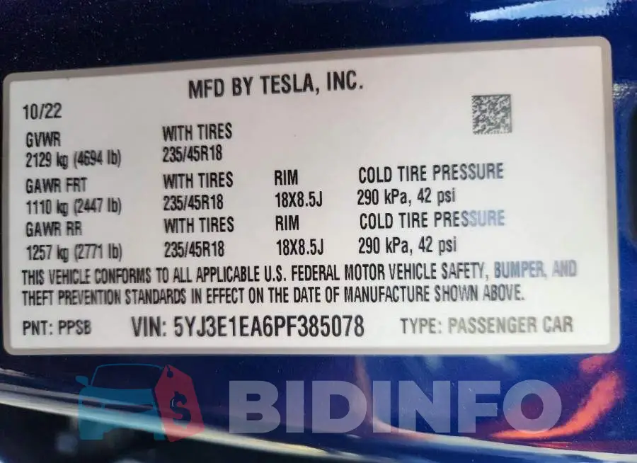5YJ3E1EA6PF385078 Photo# 13