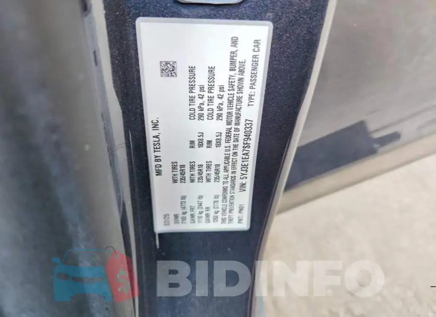 5YJ3E1EA7SF940337 Photo# 12