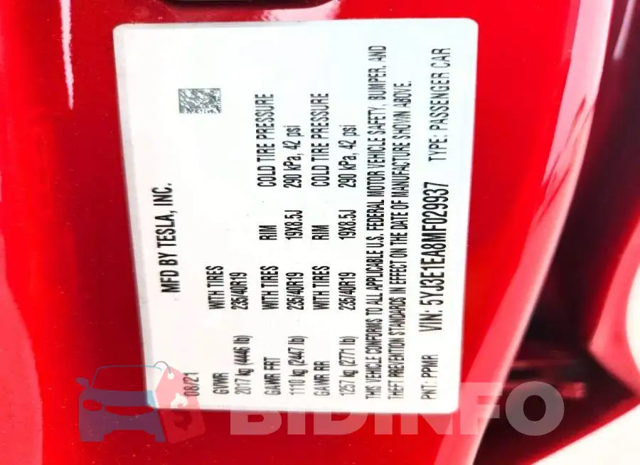 5YJ3E1EA8MF029937 Photo# 12