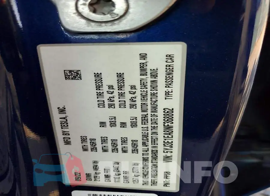 5YJ3E1EA8NF368862 Photo# 12