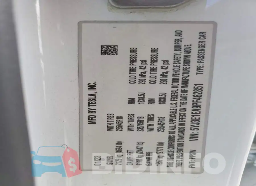 5YJ3E1EA9PF462851 Photo# 12