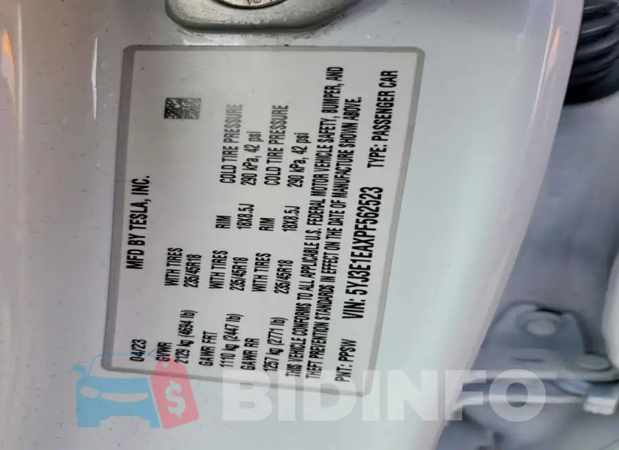 5YJ3E1EAXPF562523 Photo# 13