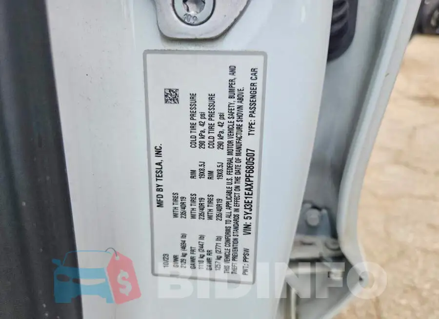 5YJ3E1EAXPF680507 Photo# 12