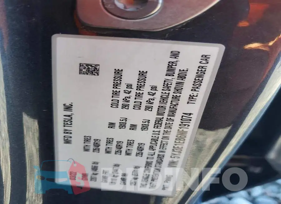 5YJ3E1EB6NF191074 Photo# 12