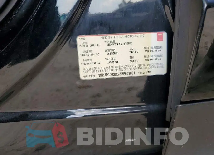 5YJXCDE28HF031081 Photo# 12