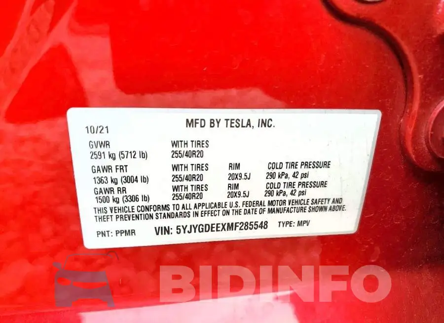 5YJYGDEEXMF285548 Photo# 13