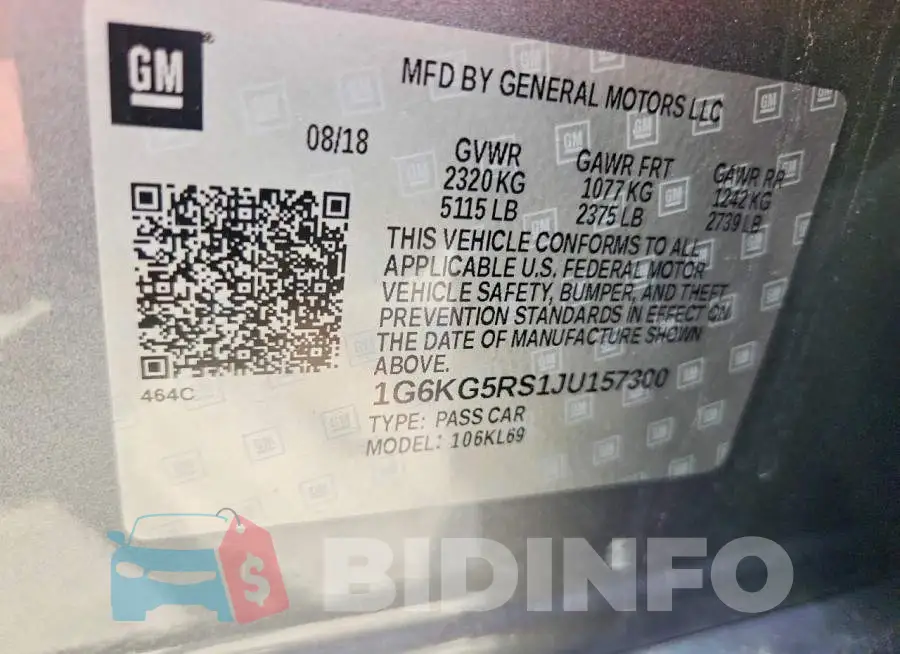 1G6KG5RS1JU157300 Photo# 13