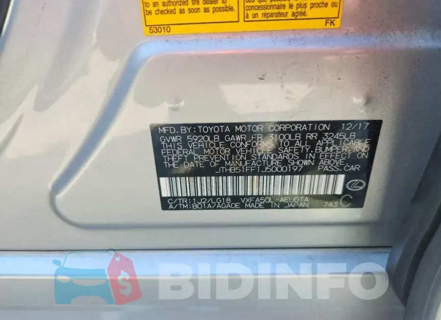JTHB51FF1J5000197 Photo# 12