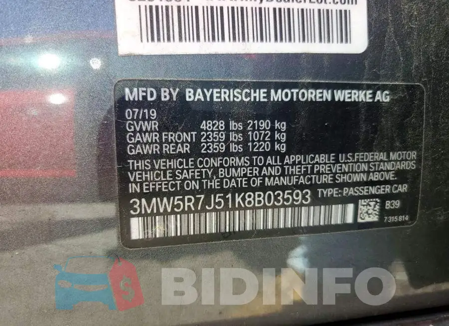 3MW5R7J51K8B03593 Photo# 13