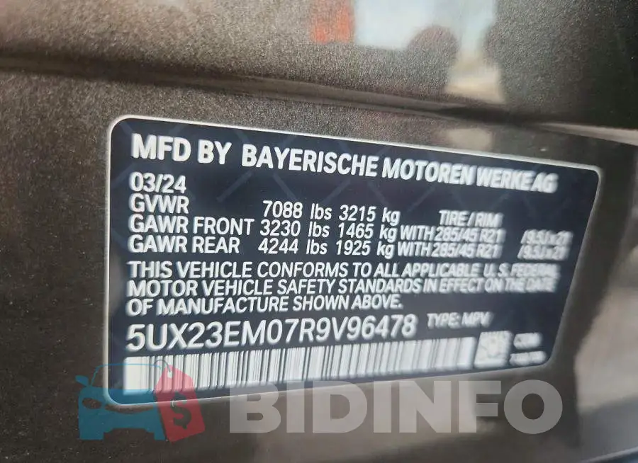 5UX23EM07R9V96478 Photo# 13