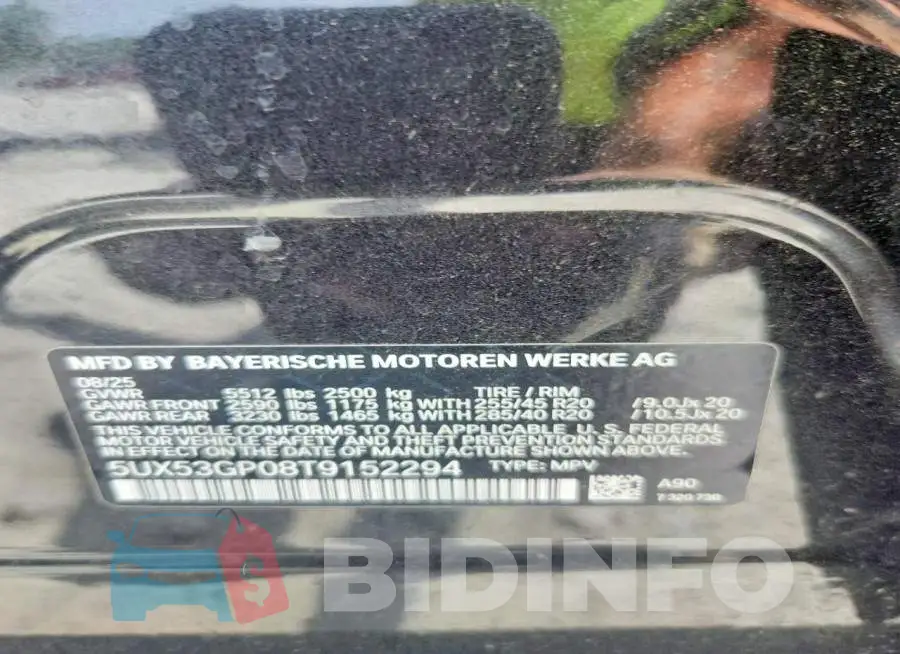 5UX53GP08T9152294 Photo# 14