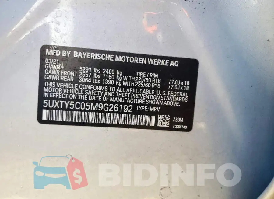 5UXTY5C05M9G26192 Photo# 13