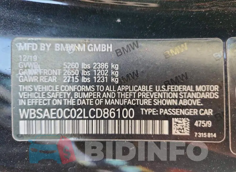 WBSAE0C02LCD86100 Photo# 13