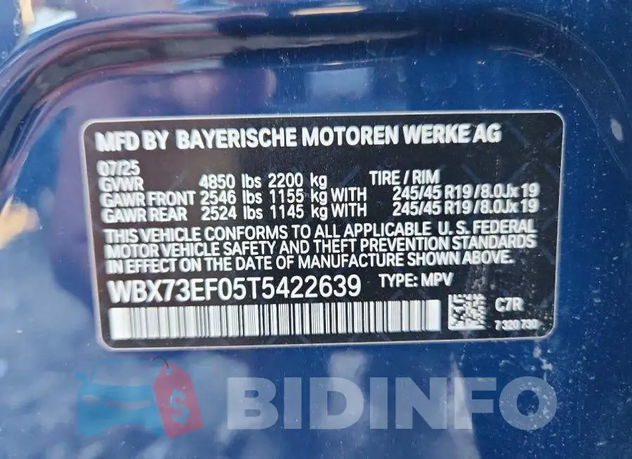 WBX73EF05T5422639 Photo# 13