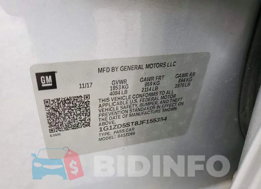 1G1ZD5ST8JF155354 Photo# 12