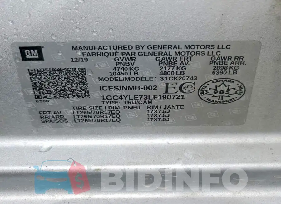1GC4YLE73LF190721 Photo# 12