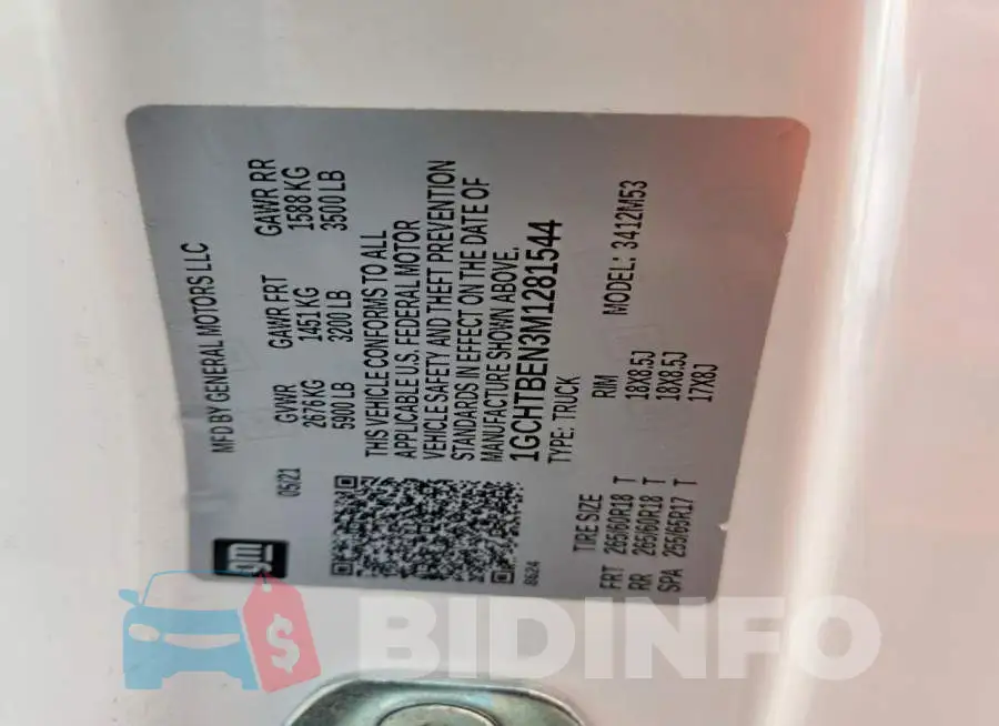 1GCHTBEN3M1281544 Photo# 13