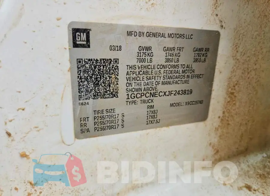 1GCPCNECXJF243819 Photo# 12