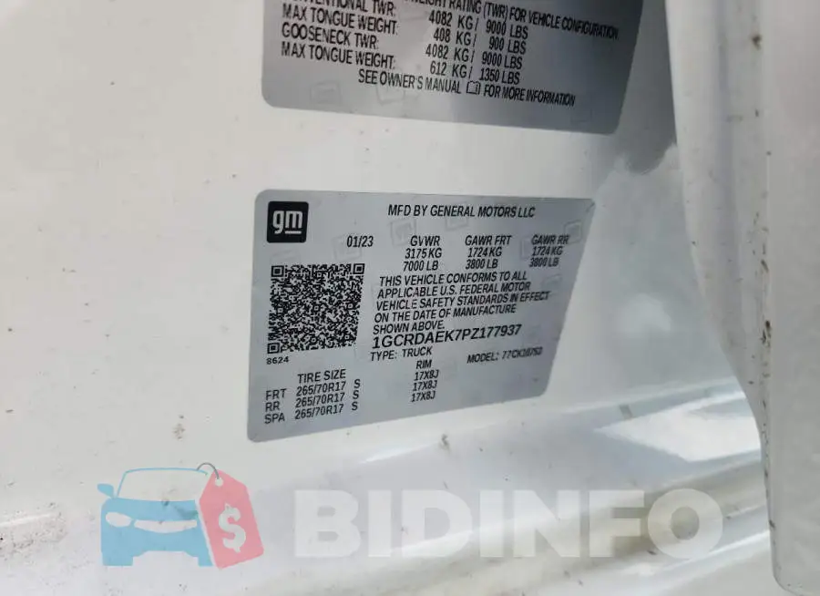 1GCRDAEK7PZ177937 Photo# 12