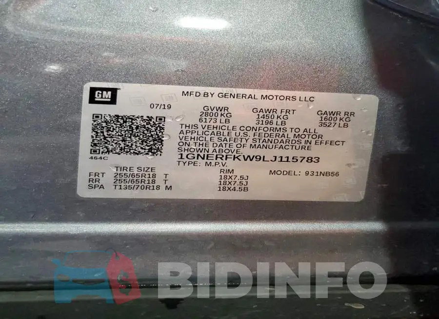 1GNERFKW9LJ115783 Photo# 14