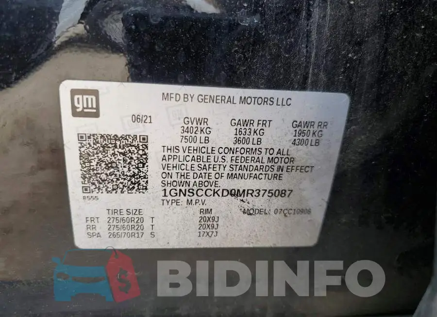 1GNSCCKD0MR375087 Photo# 13