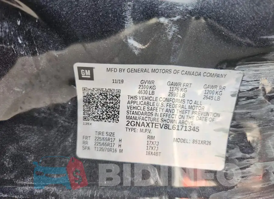 2GNAXTEV8L6171345 Photo# 13