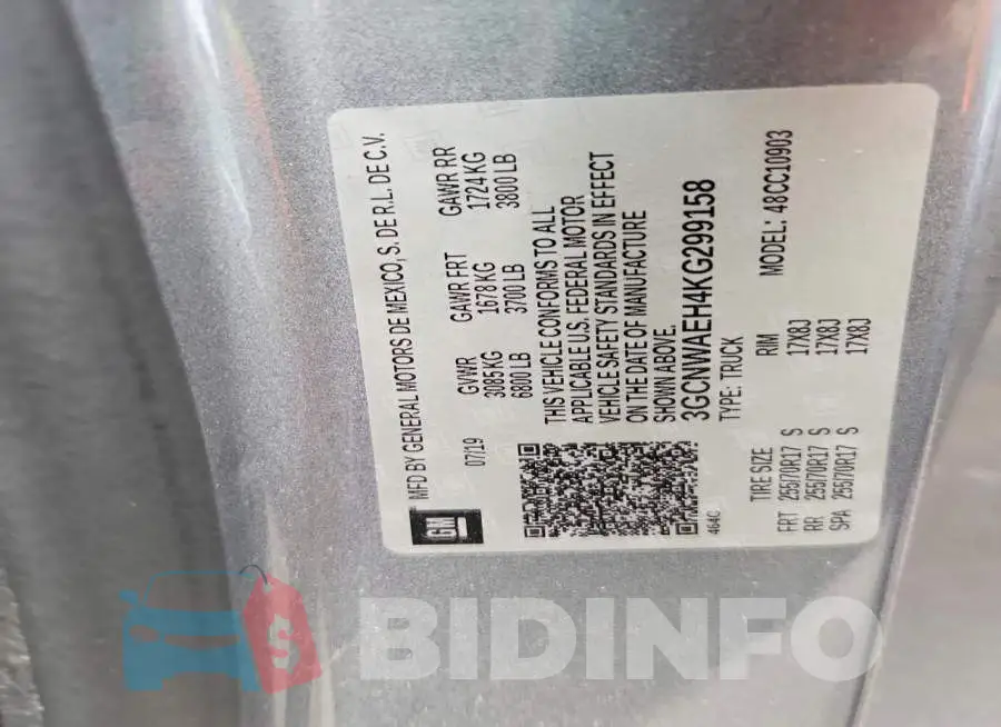 3GCNWAEH4KG299158 Photo# 12