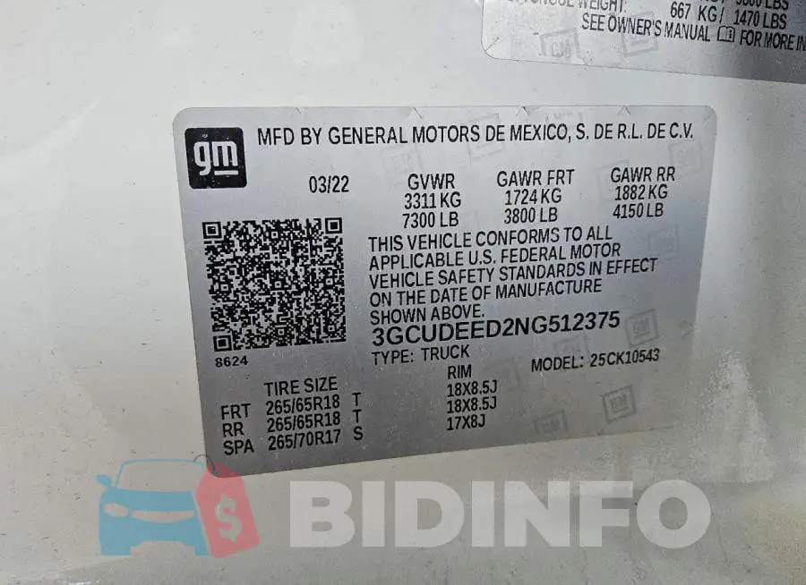 3GCUDEED2NG512375 Photo# 12