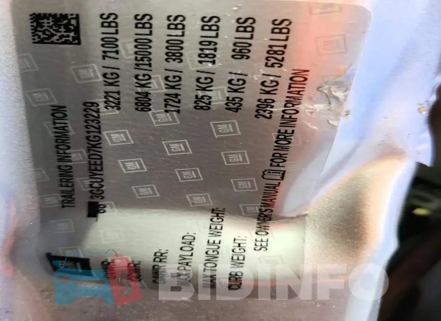 3GCUYEED7KG123229 Photo# 12