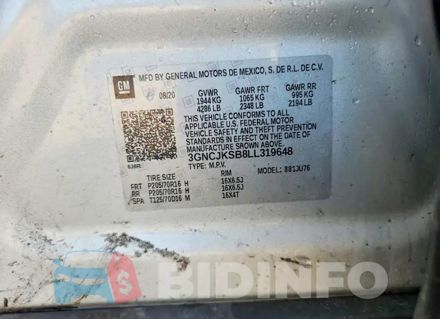 3GNCJKSB8LL319648 Photo# 12