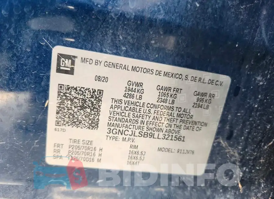 3GNCJLSB9LL321561 Photo# 14
