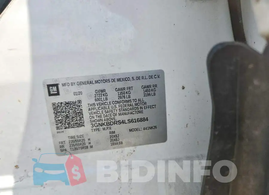 3GNKBDRS4LS616884 Photo# 13