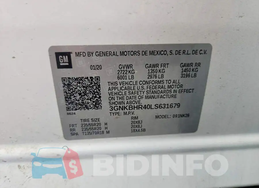 3GNKBHR40LS631679 Photo# 13