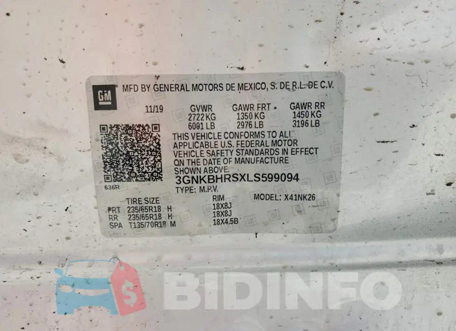 3GNKBHRSXLS599094 Photo# 13