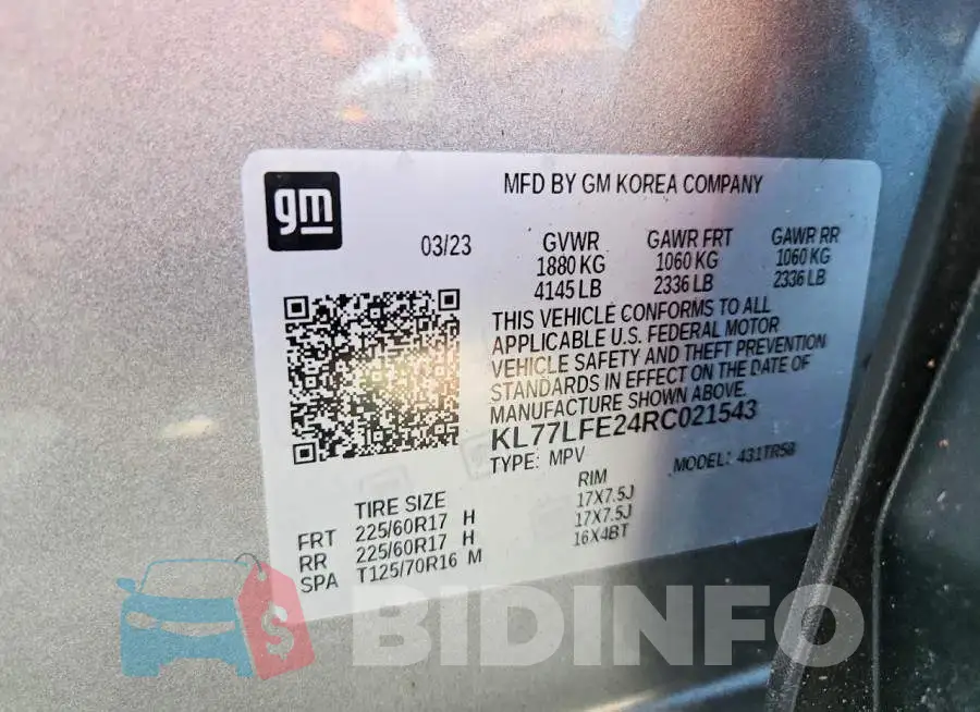 KL77LFE24RC021543 Photo# 14