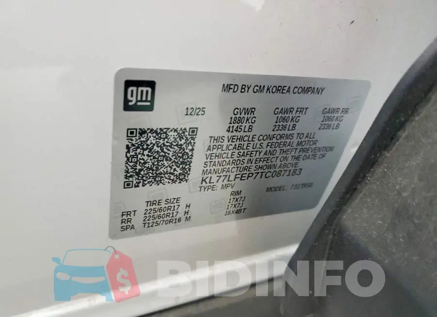 KL77LFEP7TC087183 Photo# 13
