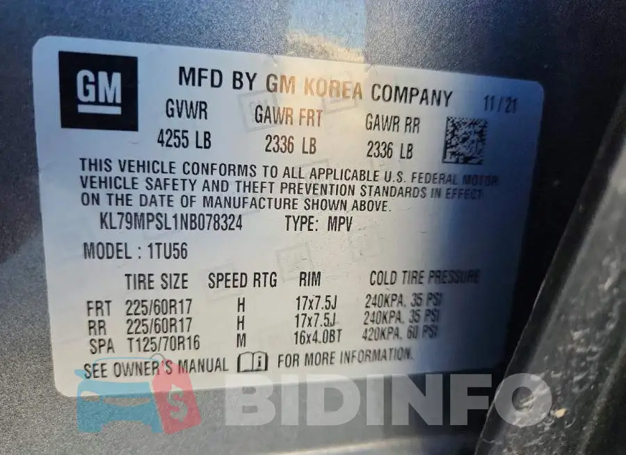 KL79MPSL1NB078324 Photo# 12
