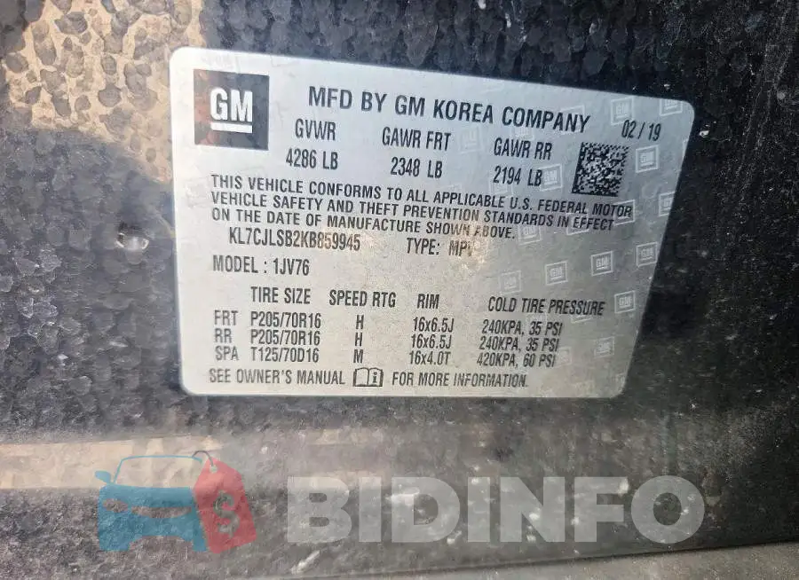 KL7CJLSB2KB859945 Photo# 13