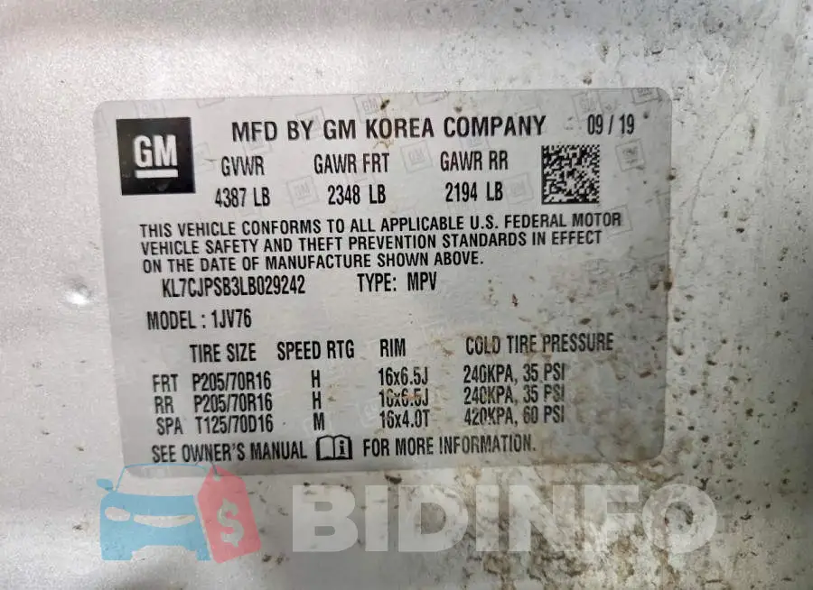 KL7CJPSB3LB029242 Photo# 12
