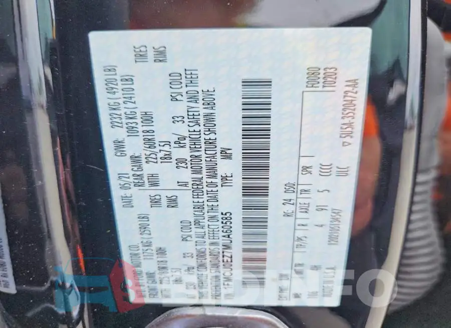 1FMCU0EZ7MUA60585 Photo# 14