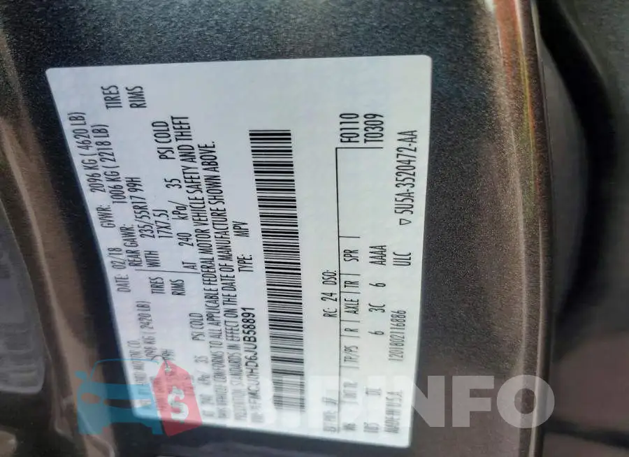 1FMCU0HD6JUB58891 Photo# 13