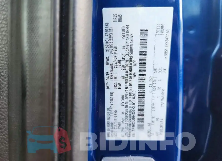 1FMCU9HD9KUC18202 Photo# 12