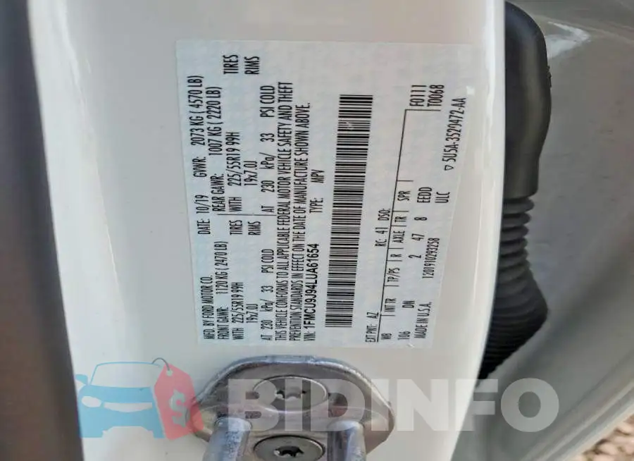 1FMCU9J94LUA61654 Photo# 13