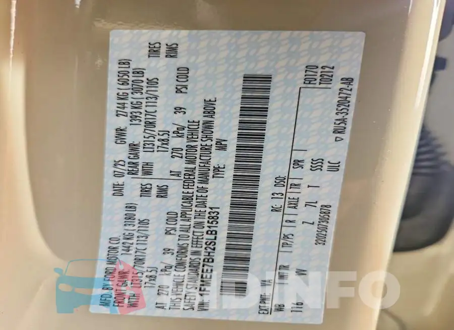 1FMEE7BH2SLB15831 Photo# 13