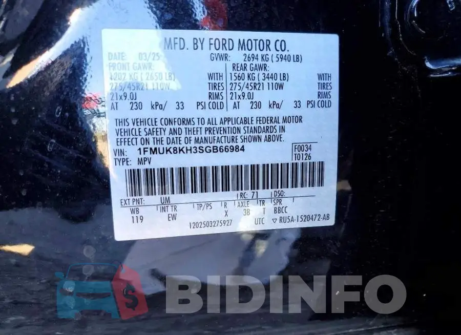 1FMUK8KH3SGB66984 Photo# 12