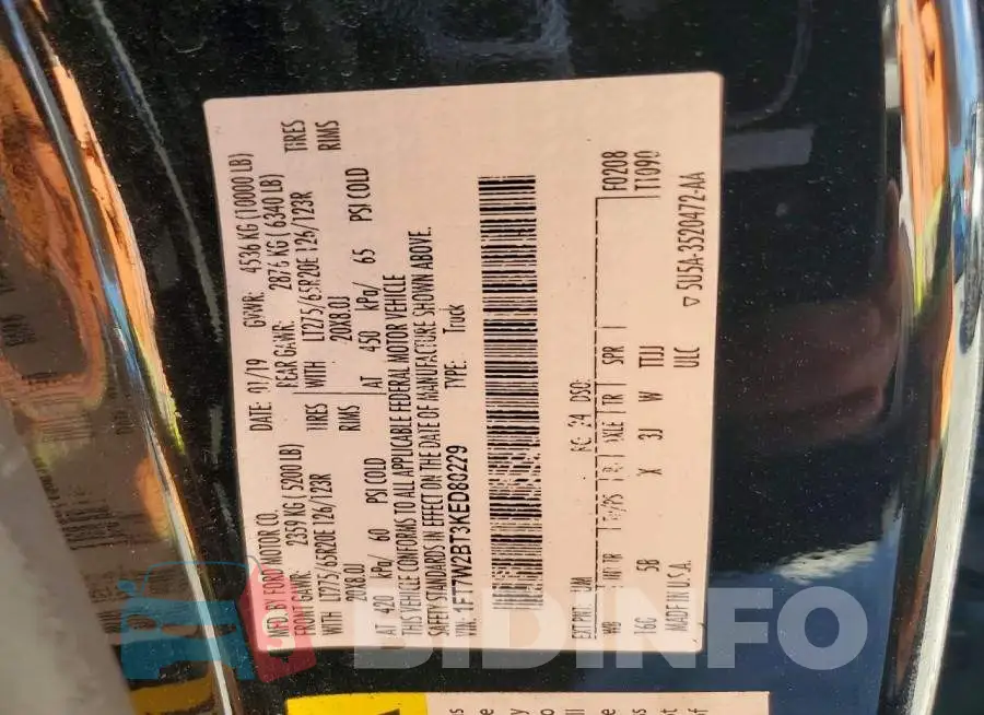 1FT7W2BT3KED80229 Photo# 12
